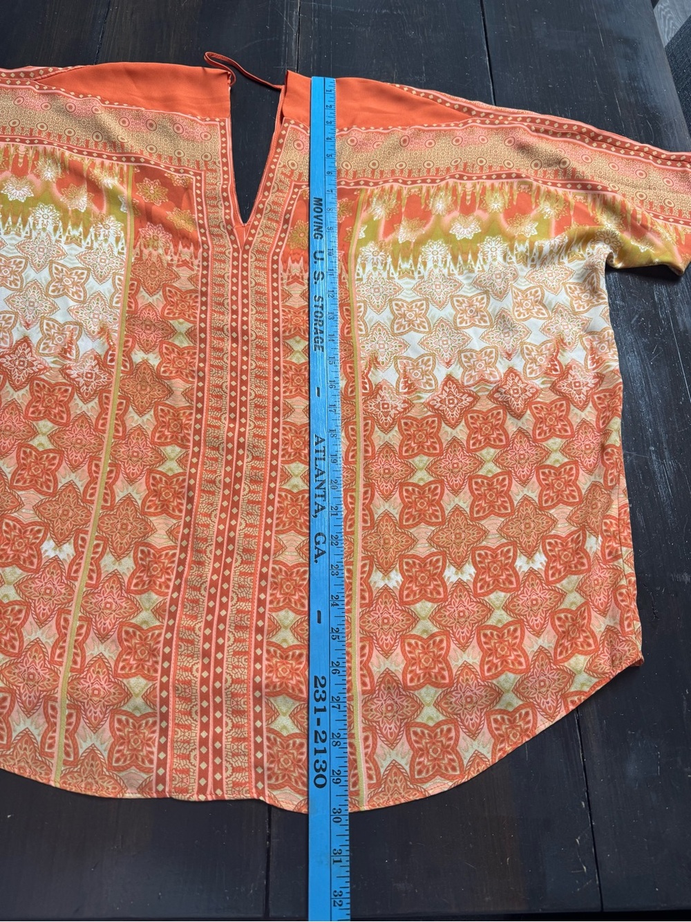 Rose & Olive Orange and Yellow Paisley V-Neck Tunic - Picture 6 of 8